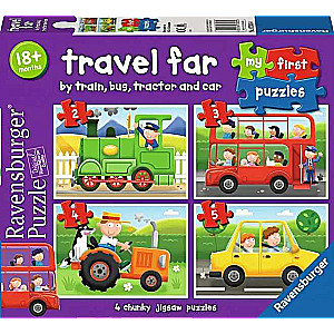4 in 1 Dėlionė Transportas, 2-3-4-5