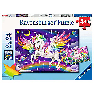 Dėlionė 2x24 Vienaragis ir Pegasas