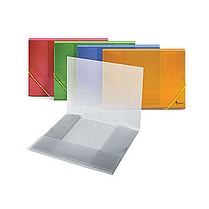 A4-Ordner mit Gummi 20mm aus rotem transparentem Kunststoff