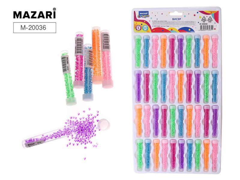 Kārtains pērlītes 3 mm, 7 g, 6 krāsas, plastmasas caurule