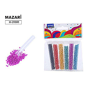 Pērļu komplekts, 6 krāsas x 7 g, 3 mm, stikla pudele