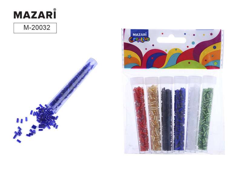 Pērļu komplekts, 6 krāsas x 7 g, 3 mm, plastmasas pudele