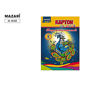 Pernamente blizgus spalvoto kartono rinkinys, 8 l., 8 spalv., aplankuose