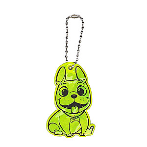 Reflective element double-sided French bulldog 3.6*5.7cm chain