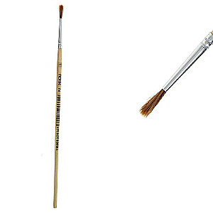 Round pony brush No. 2 wooden handle