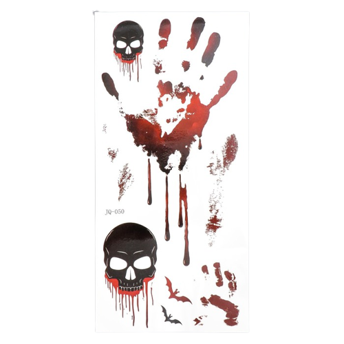 Color Tattoo on Body - Skulls and Tracks 10x21 cm