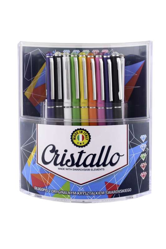 Długopis 0,7 mm PENMATE Cristallo metalowy, mix