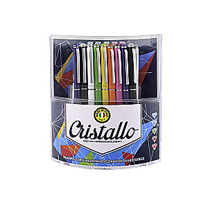 Bumbiņu pildspalva 0.7 mm PENMATE Cristallo metāla, miks
