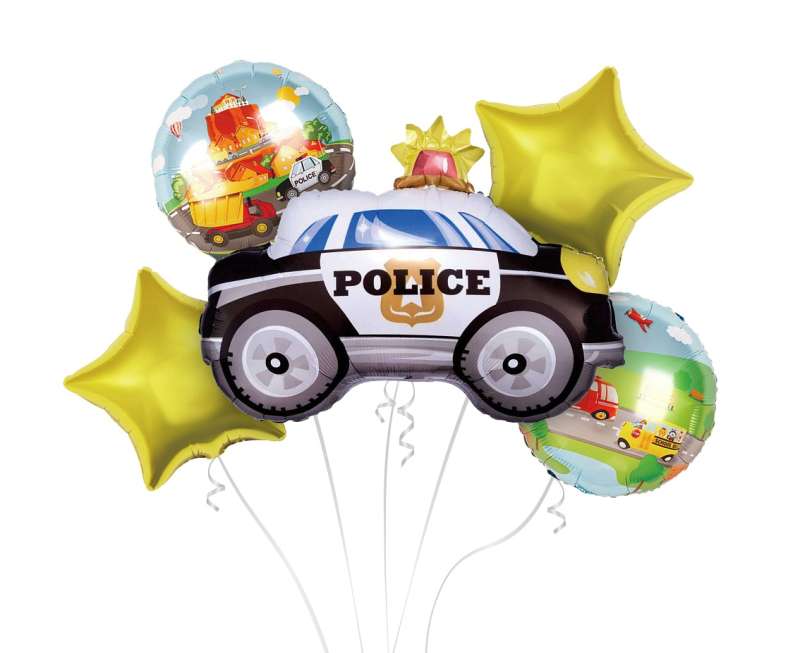 Zestaw balonów foliowych 5 szt. Policja