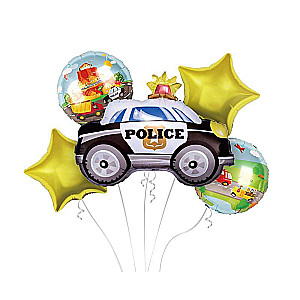 Folijuotas balionų rinkinys 5 vnt. Policija