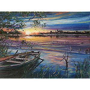 Paint by Numbers 40x50 cm Boat at Sunset, 24 colors, 4 difficulty level