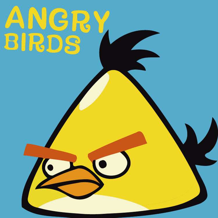 Numerių paveikslai 20x20 cm Angry Birds, geltonas