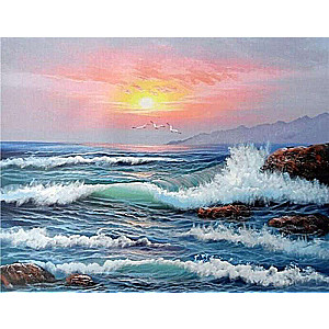 Diamond Mosaic 40x50 cm Turbulence at Sea, 25 colors, category 4