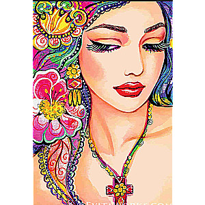 Numbered Paintings 30x40 cm - Girl in Flowers