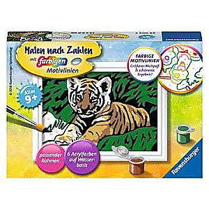 Paint by numbers 12x8.5cm - Tiger