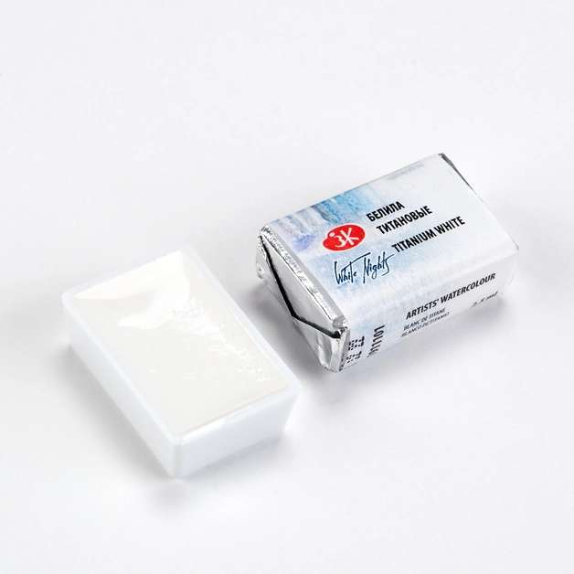 Watercolor paint cuvette 2.5 ml Titanium white