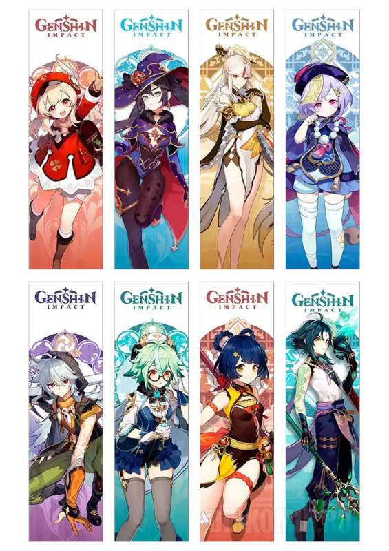 Genshin Impact grāmatzīmju komplekts Nr. 3