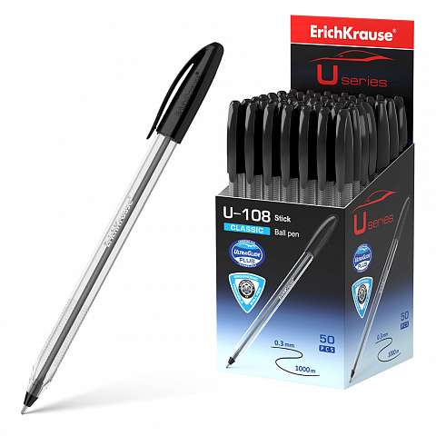 Kugelschreiber ErichKrause melna U-108 Classic Stick 1.0 mm