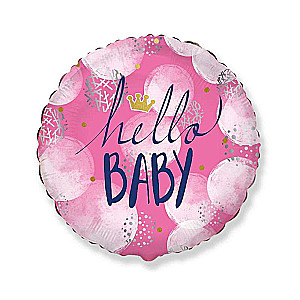 Folijuotas balionas Hello Baby Girl, 18
