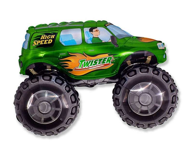 Folijas balons Twister Car zaļš