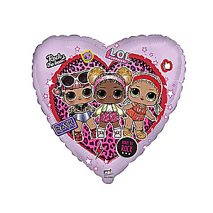 Folijas balons 18/45cm. HEART LOL Rock