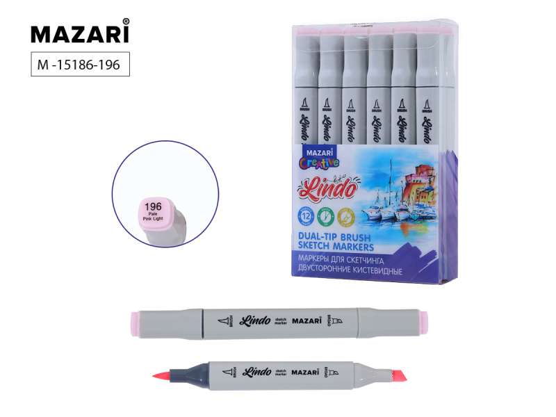 Double-sided sketch marker LINDO, pale pink light