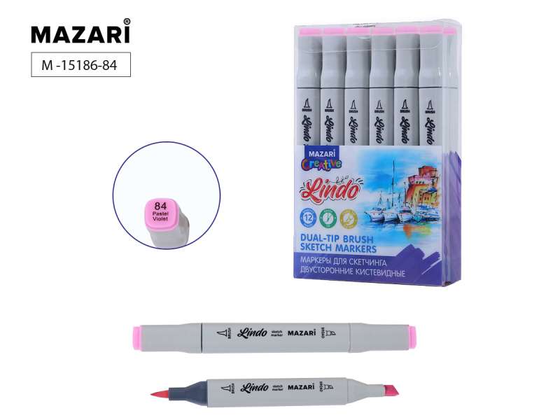 Double-sided sketch marker LINDO, pastel violet