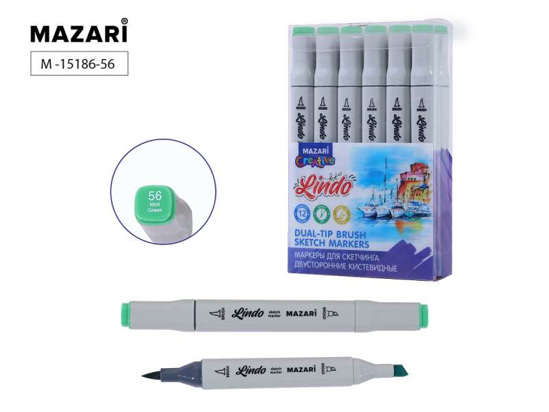 Double-sided sketch marker LINDO, mint green