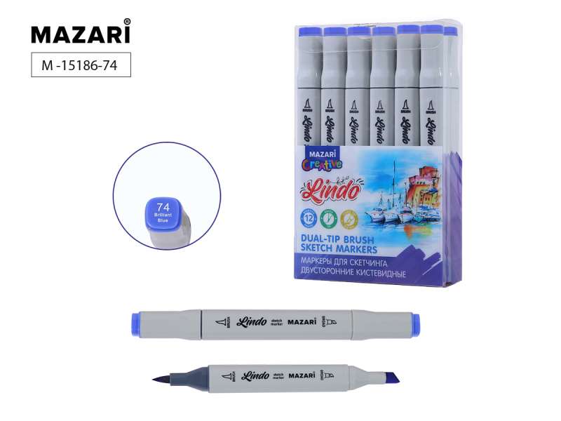 Double-sided sketch marker LINDO, brilliant blue