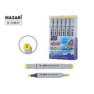 Double-sided sketch marker LINDO, pastel yellow