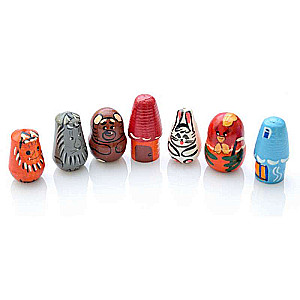 Finger Theater - Wooden Hut 7 pcs.