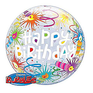 Folijas balons 22 Bubble single Happy Birthday