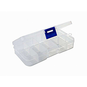 Plastmasas kaste organaizeris ar 10 nodalījumiem, 13x6,5x2cm