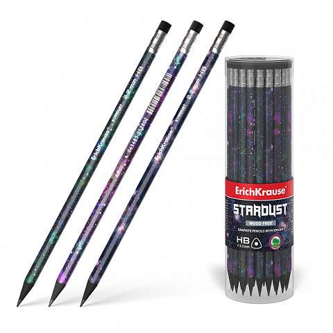 Kunststoffgrafit Dreikant-Bleistift mit Radiergummi - StarDust HB