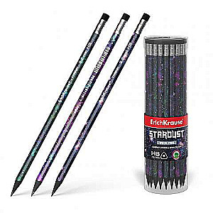 Kunststoffgrafit Dreikant-Bleistift mit Radiergummi - StarDust HB
