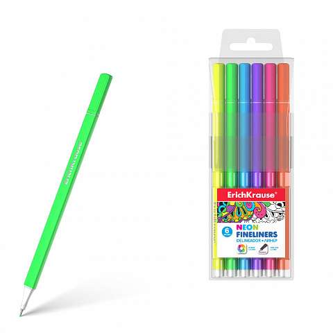 ErichKrause® Neon Liners 6 colors 0.4mm