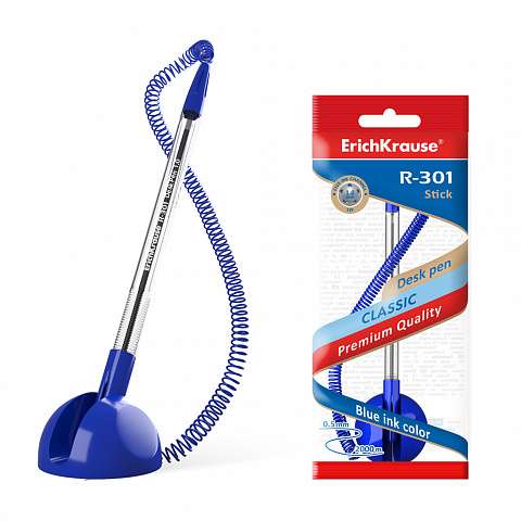 Długopis kulkowy biurkowy ErichKrause® R-301 Desk Pen 1.0, niebieski 1 szt.