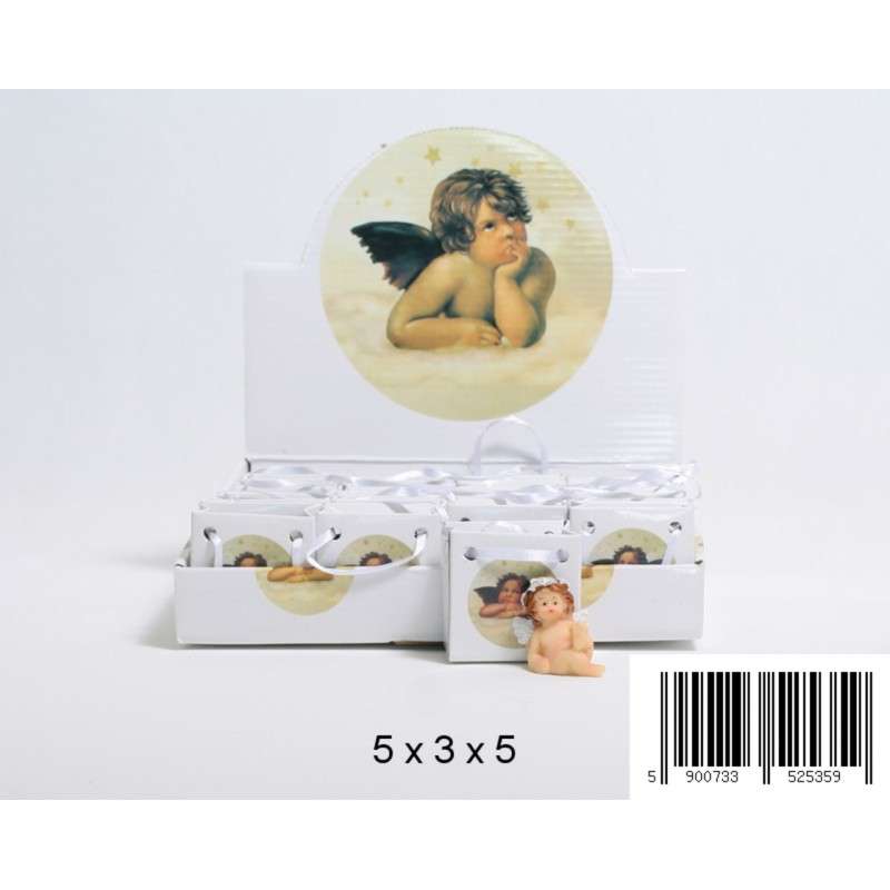 Angel figurine, ceramic, in a gift pouch