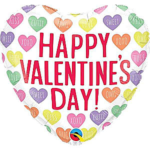 Folienballon 18 QL Sirds Happy Valentines Day