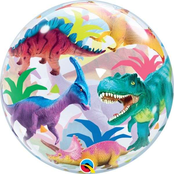 Folienballon 22 Bubble Dinosaurier