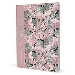 Ежедневник William Morris Inspiration розовые и серые листь
