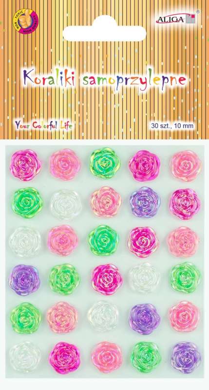 Acrylic Crystal Stickers 10mm Flowers, Mix