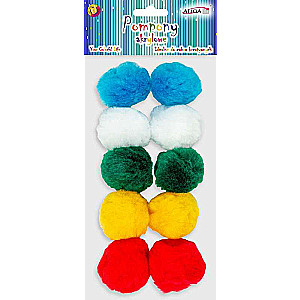 Decor Pom Poms 10 pcs 5 cm, Mix