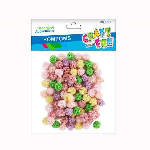 Dekors Pomponi 80 gab. 1 cm, miks