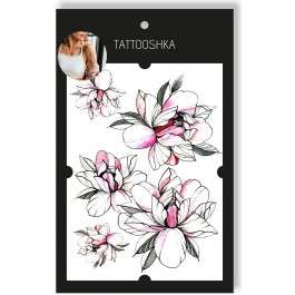 Tattoo - Temporary Sticker Pink Flowers 15.5x21cm
