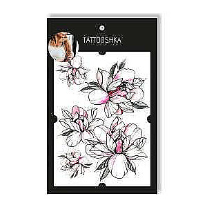 Tattoo - Temporary Sticker Pink Flowers 15.5x21cm