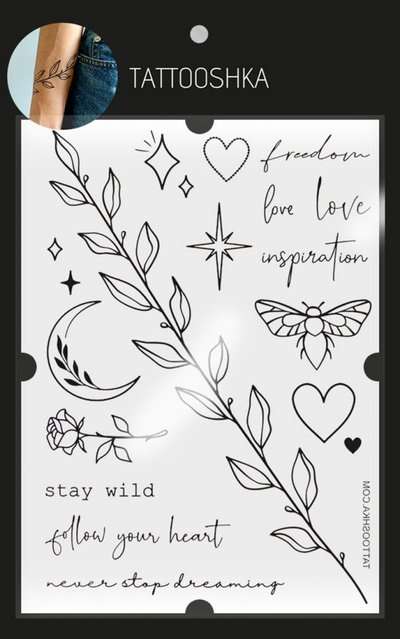 Tattoo - Temporary Sticker Freedom - Love 15.5x21cm