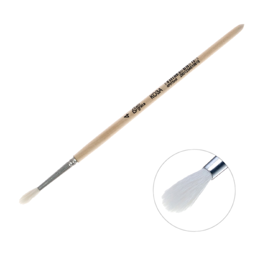 Pintsel Kašmir ümmargune № 4 d-4 mm ; L-18 mm käepide puidust Calligrata