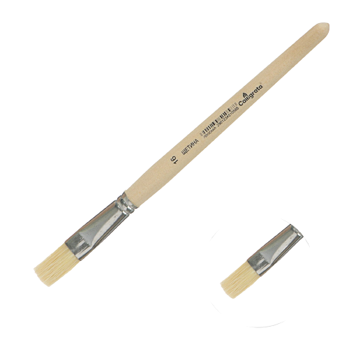 Brush Bristle Flat No. 16 d-16 mm; L-21 mm wooden handle Calligrata