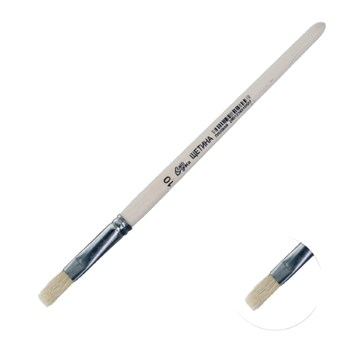 Flat Bristle Brush No. 10 d-10 mm; L-18 mm wooden handle Calligrata